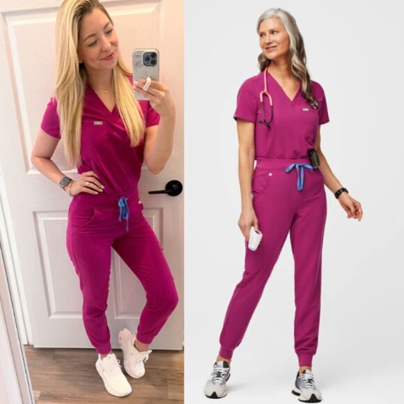 FIGS Zamora Scrub Jogger Pants in Raspberry Sorbet XL - Picture 2 of 8